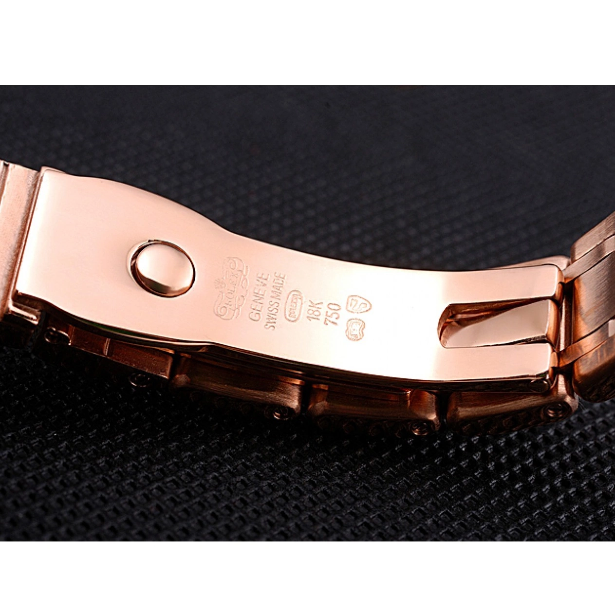 Aaa fake watches Bezel 622836 Pink Case And Gold Dial Rolex And Bracelet Datejust Diamond 0817